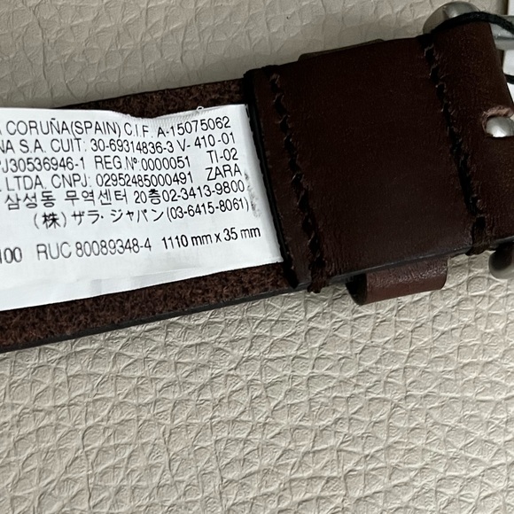 NWT - Zara Men’s Leather Belt Size 40/100cm - Made in Spain - Picture 4 of 6